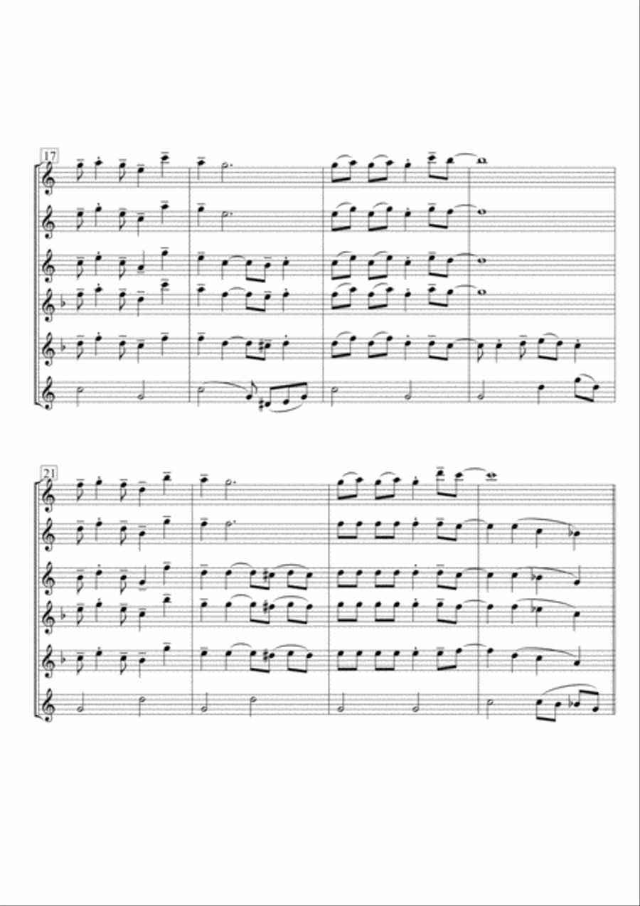 Rudolph The Red-nosed Reindeer Saxophone Quintet scores gallery preview page 4