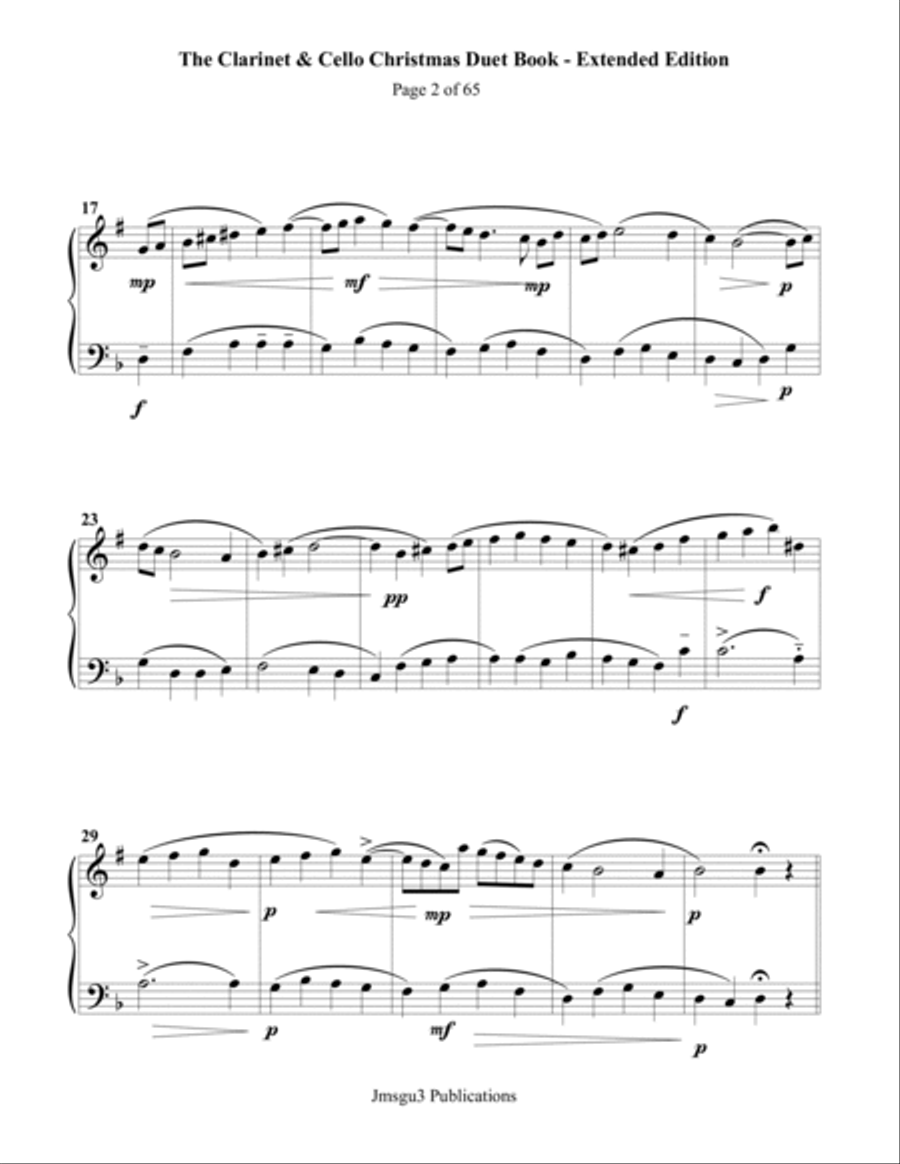 Guthrie: The Clarinet & Cello Christmas Duet Book - Extended Edition Chamber Music scores gallery preview page 2
