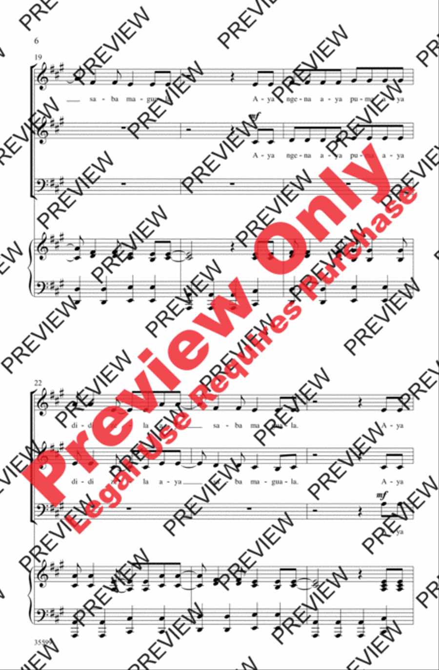 Aya Ngena Aya Ngena 3-Part scores gallery preview page 21