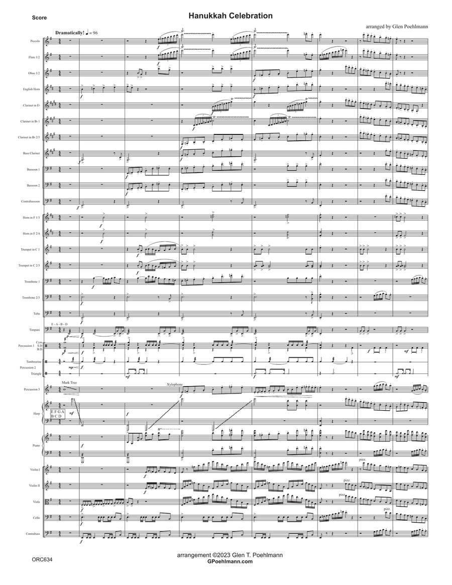 HANUKKAH CELEBRATION - Full Orchestra (Grade 4+) Full Orchestra scores gallery preview page 1