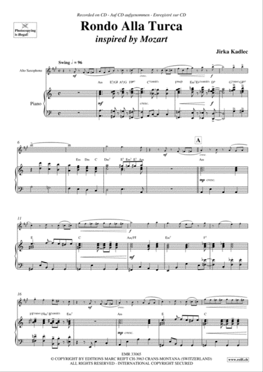 Rondo Alla Turca Rondo Alla Turca Alto Saxophone scores gallery preview page 4