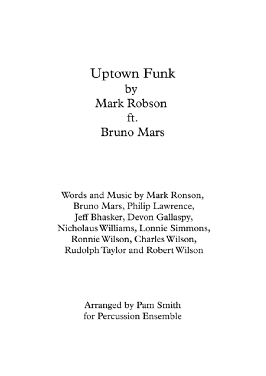 Uptown Funk Uptown Funk Small Ensemble scores gallery preview page 2