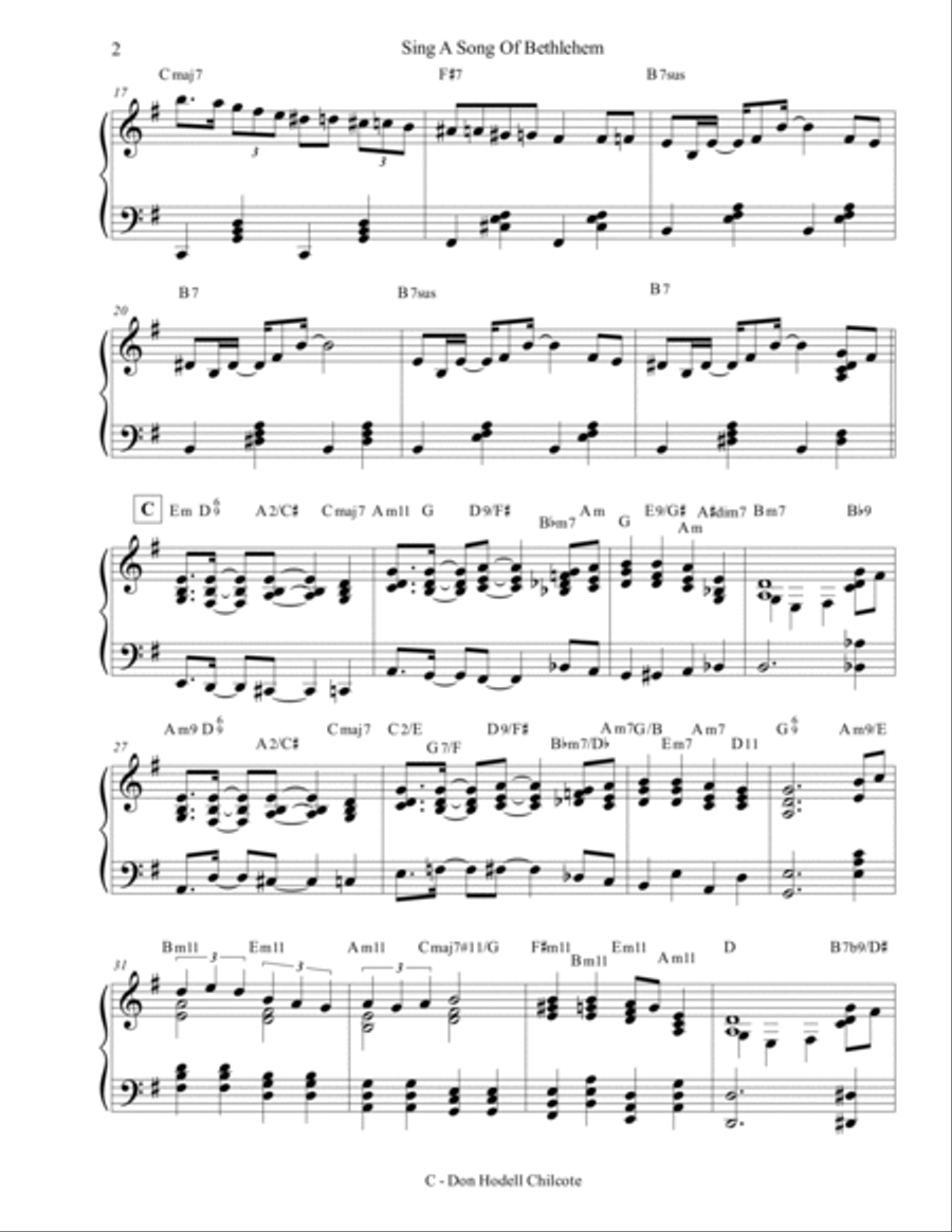 Sing A Song Of Bethlehem Piano Solo scores gallery preview page 3