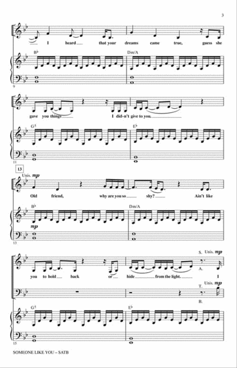 Someone Like You 4-Part scores gallery preview page 3