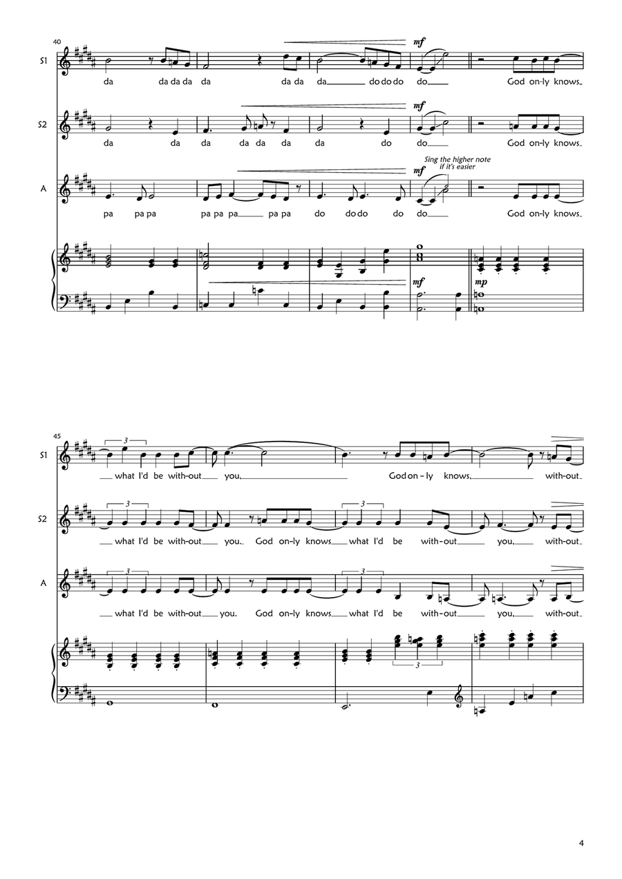 God Only Knows SSA scores gallery preview page 4