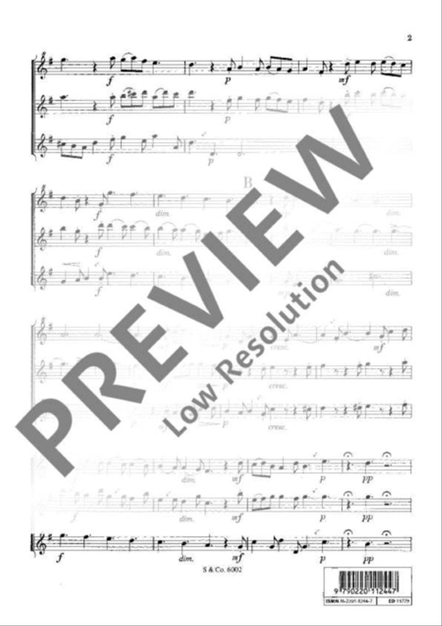 Christmas Pastoral g major Tenor Recorder scores gallery preview page 3