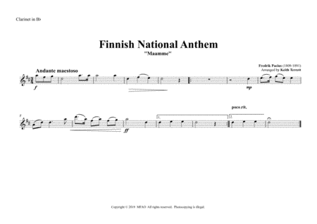 Finnish National Anthem for Symphony Orchestra (Keith Terrett Olympic Anthem Series) image number null