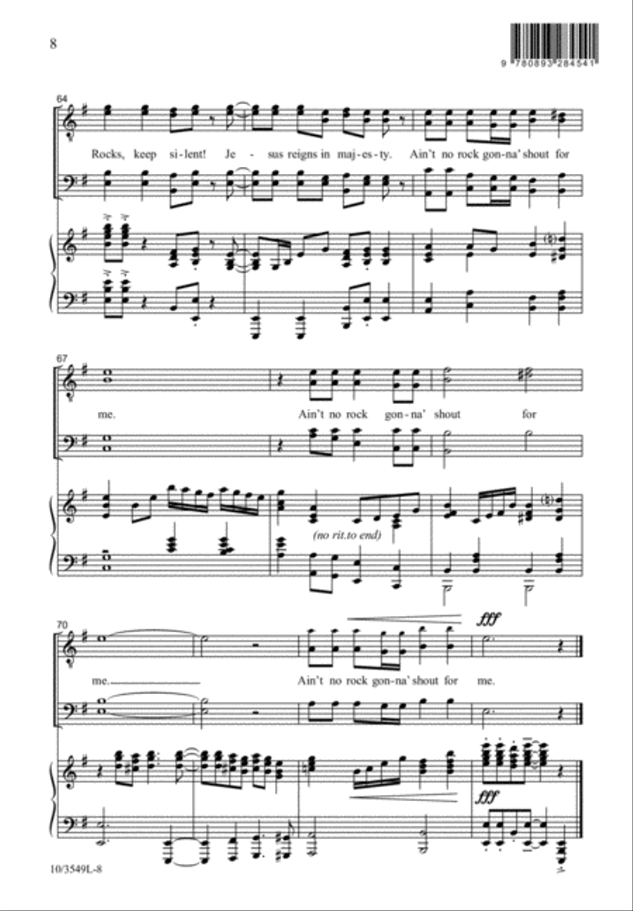 Ain't No Rock Gonna' Shout for Me TTBB scores gallery preview page 8