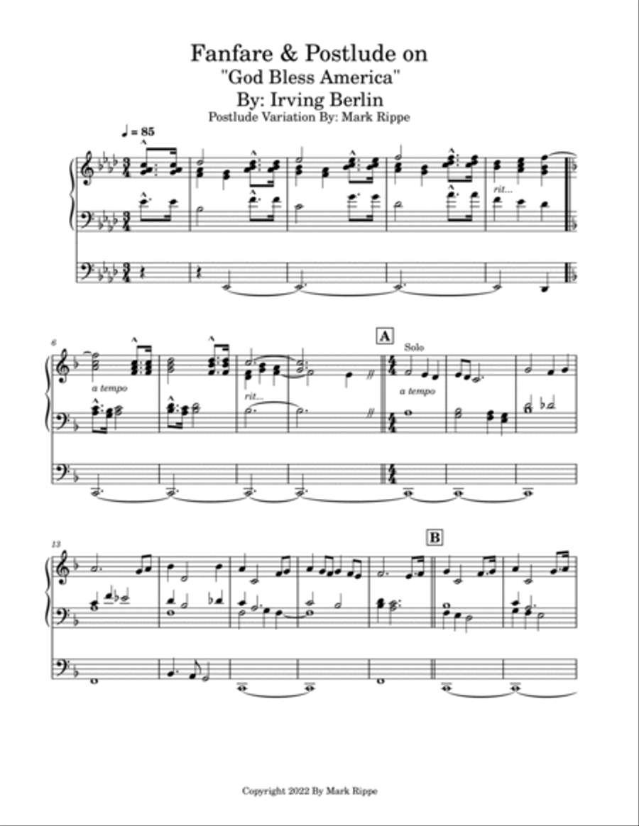 God Bless America ® God Bless America ® Organ Solo scores gallery preview page 2