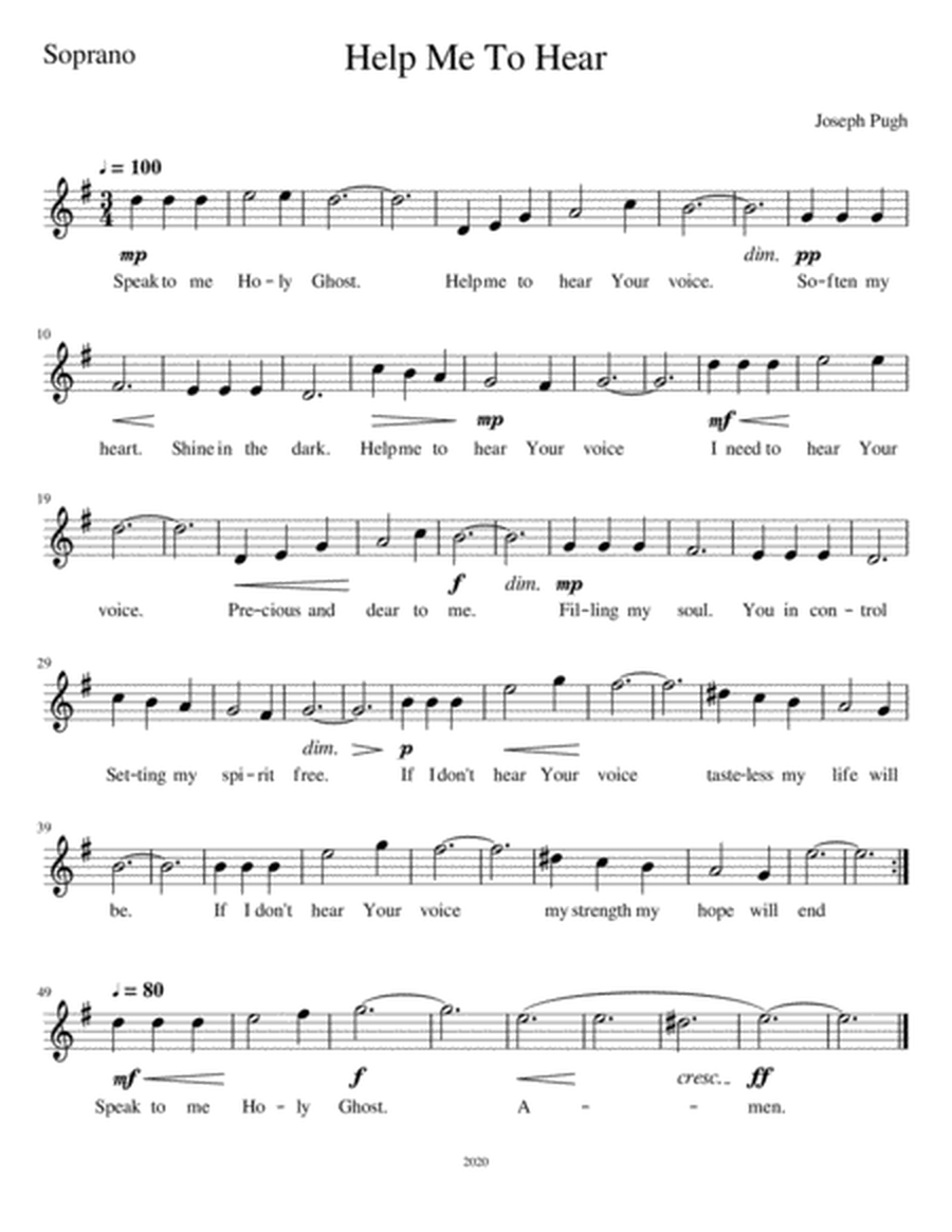Help Me To Hear (SATB) image number null
