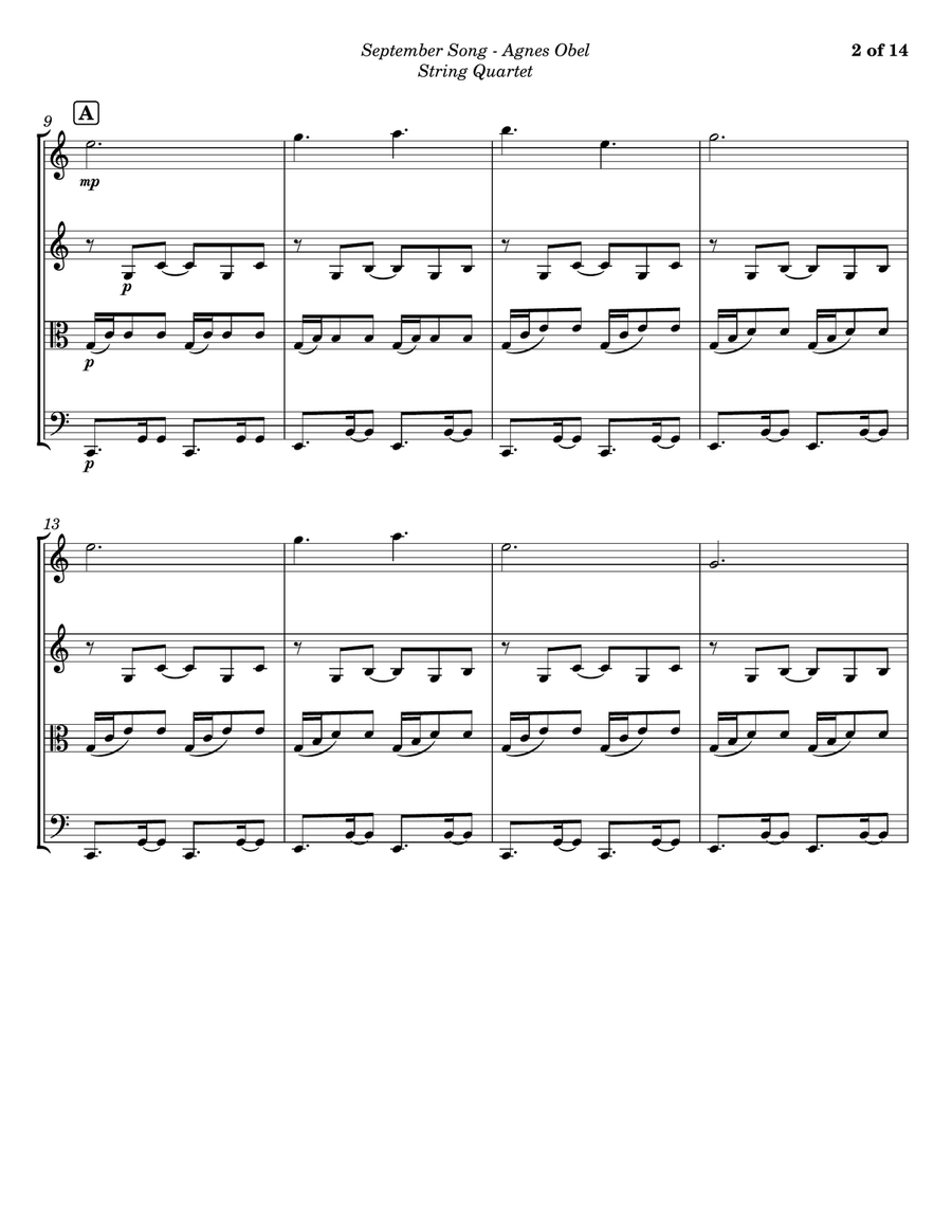 September Song String Quartet scores gallery preview page 2