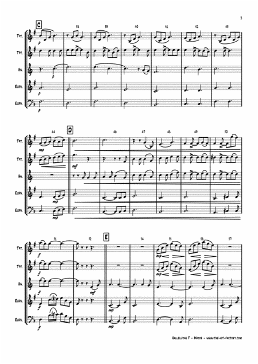 Hallelujah Euphonium scores gallery preview page 3
