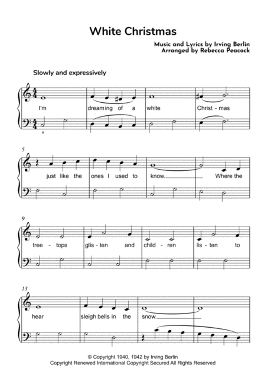 White Christmas Easy Piano scores gallery preview page 2