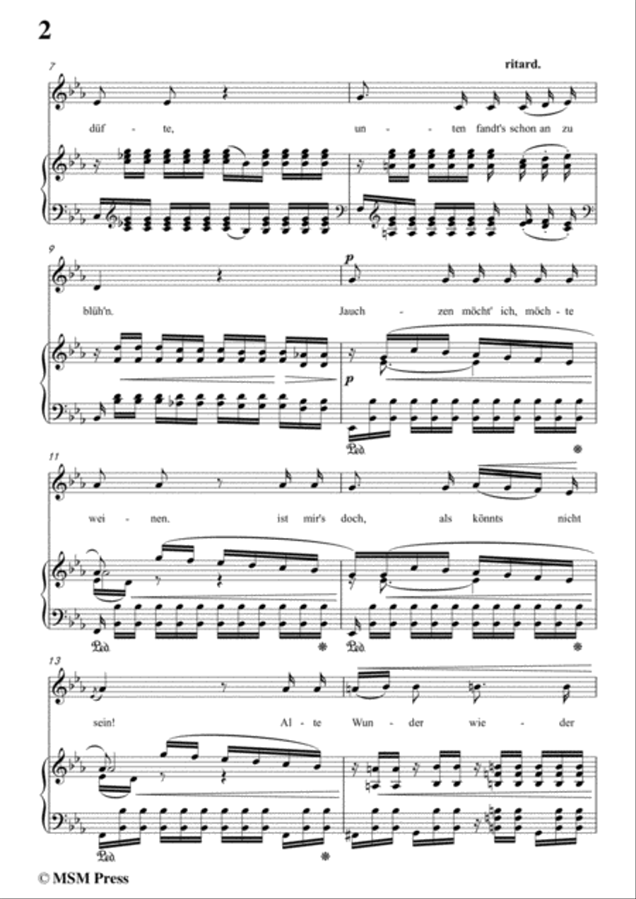 Schumann-Frühlingsnacht,in E flat Major,for Voice and Piano Voice Solo scores gallery preview page 4