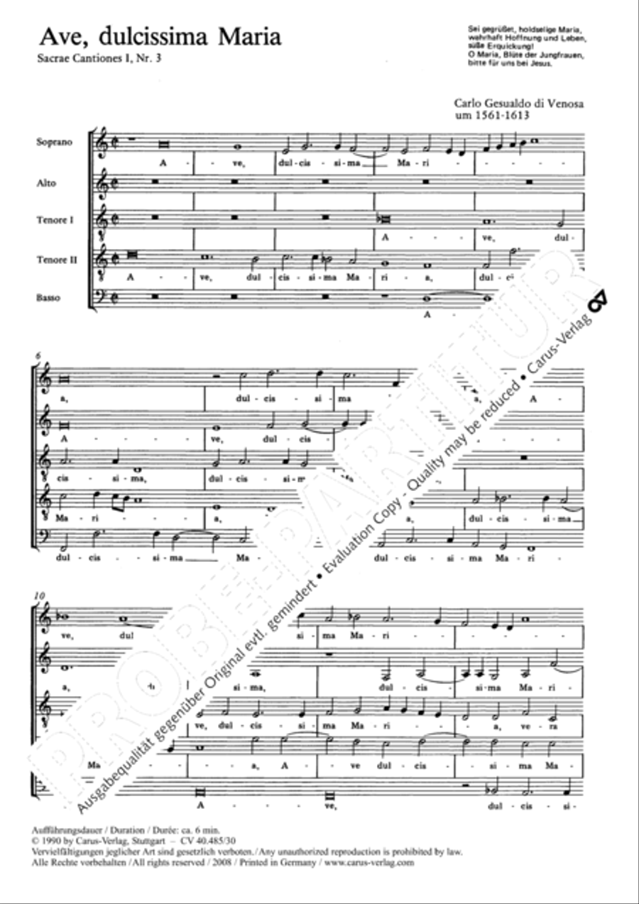 Ave, dulcissima Maria SATTB scores gallery preview page 2