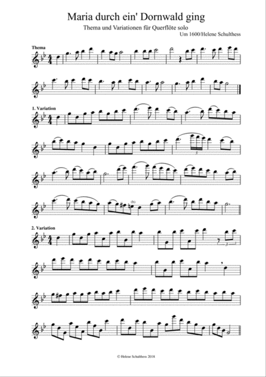 Maria durch ein' Dornwald ging Flute Solo scores gallery preview page 2