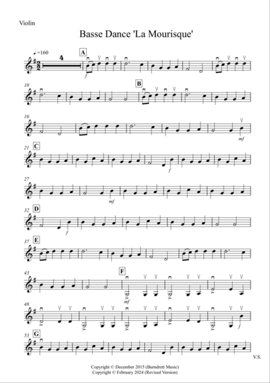 Basse Dance by Susato for Violin and Cello Duet String Duet scores gallery preview page 5