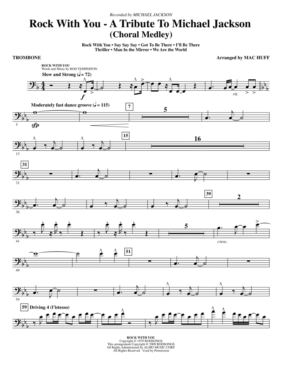 Rock With You - A Tribute to Michael Jackson (Medley) - Trombone Choir scores gallery preview page 1