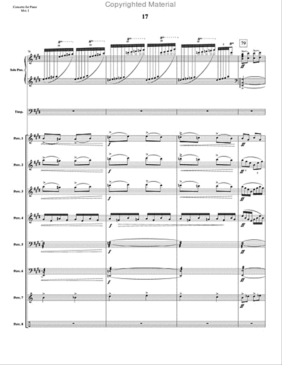 Concerto for Piano and Percussion Orchestra Percussion Ensemble scores gallery preview page 39