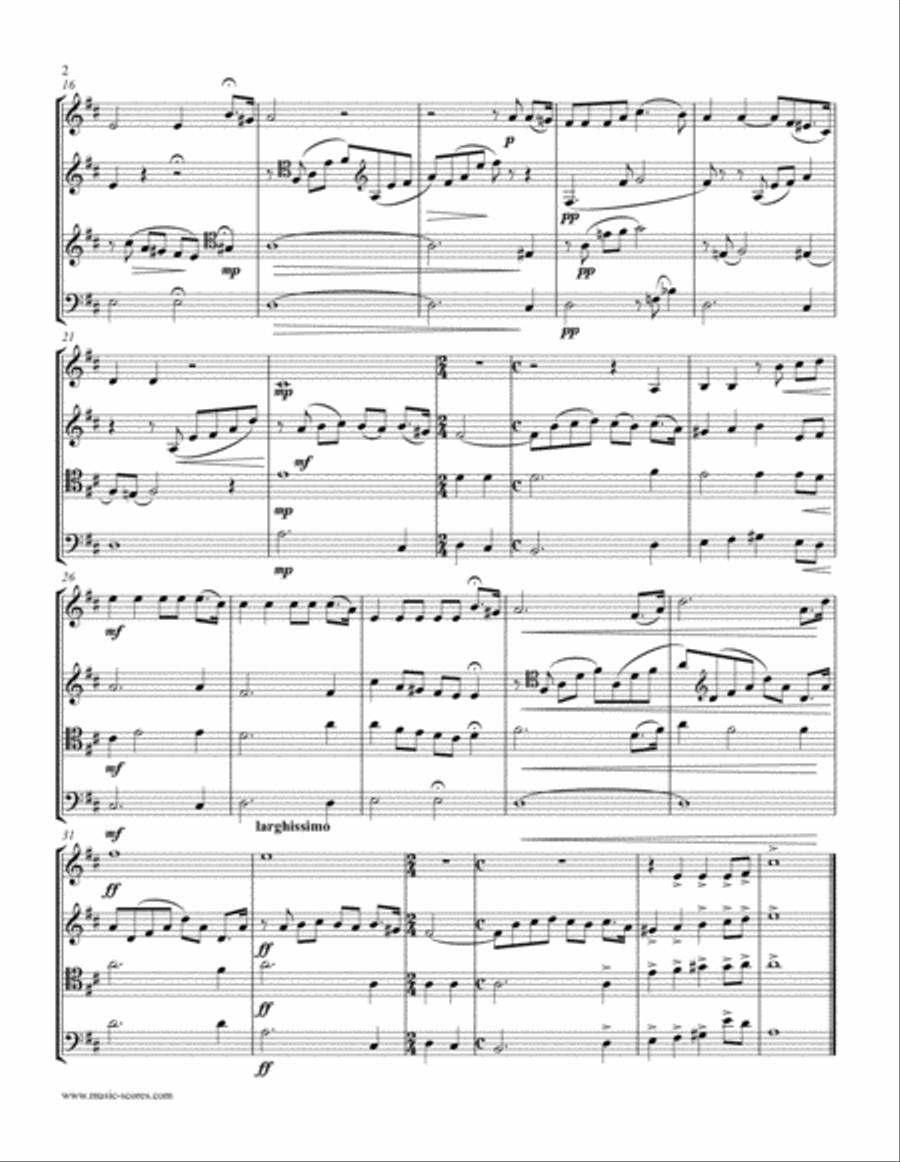 Nessun Dorma - Cello Quartet - D ma String Quartet scores gallery preview page 2