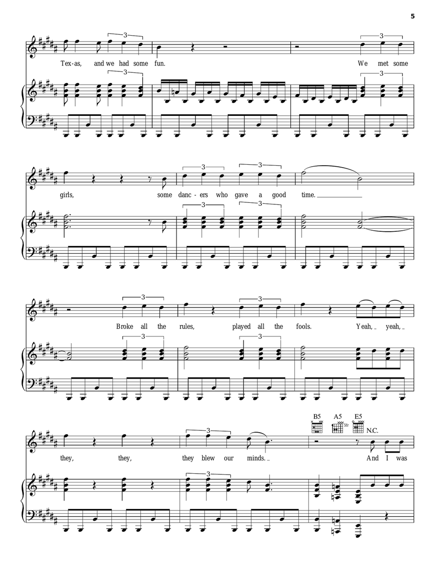 Thunderstruck Piano, Vocal, Guitar scores gallery preview page 5