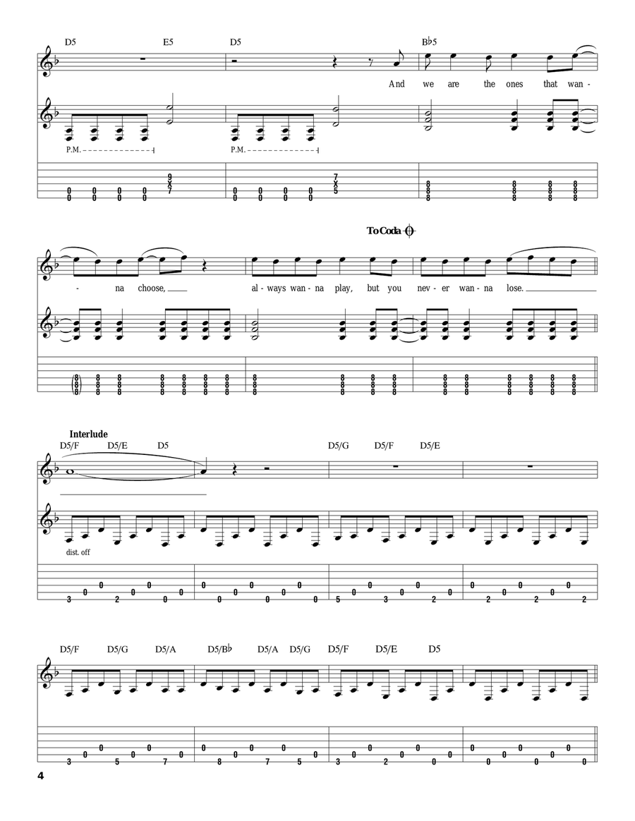 Aerials Acoustic Guitar scores gallery preview page 4