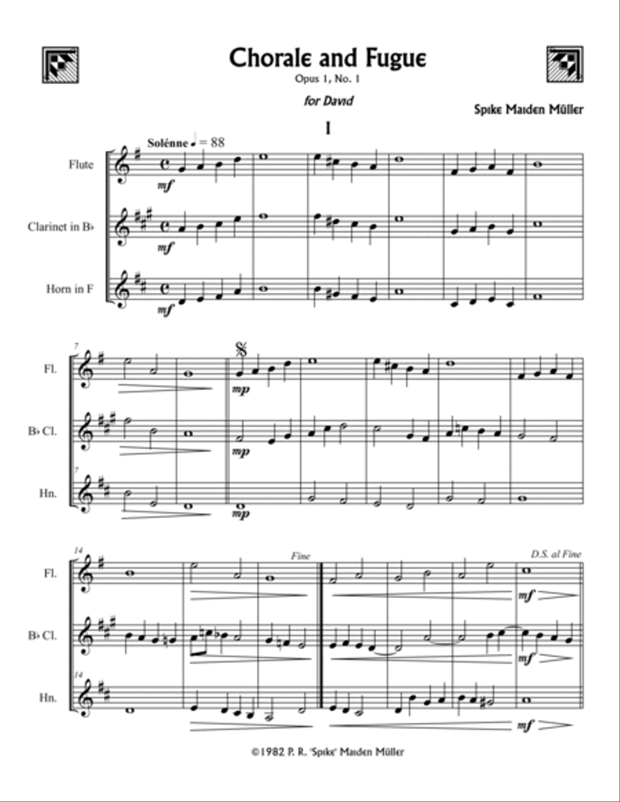 Chorale and Fugue Woodwind Trio scores gallery preview page 2