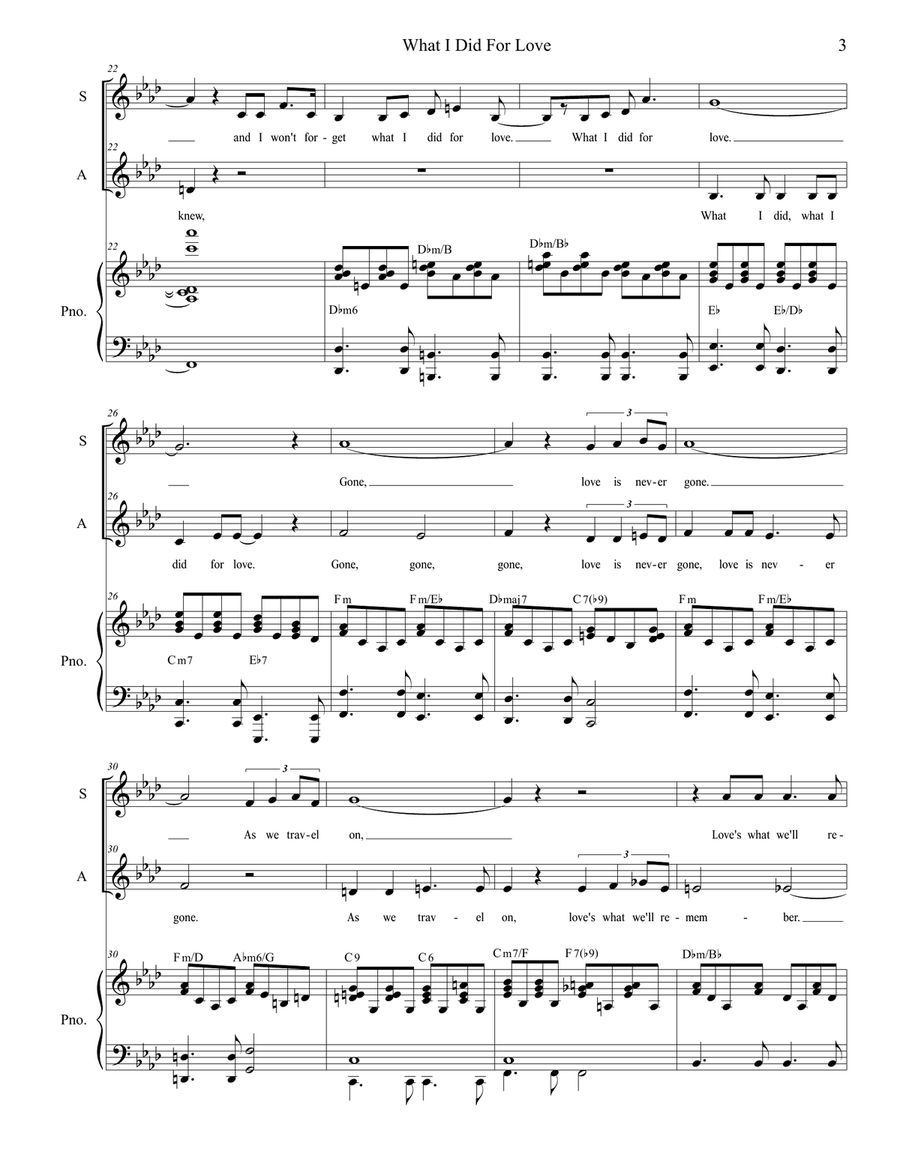 What I Did For Love Vocal Duet scores gallery preview page 3