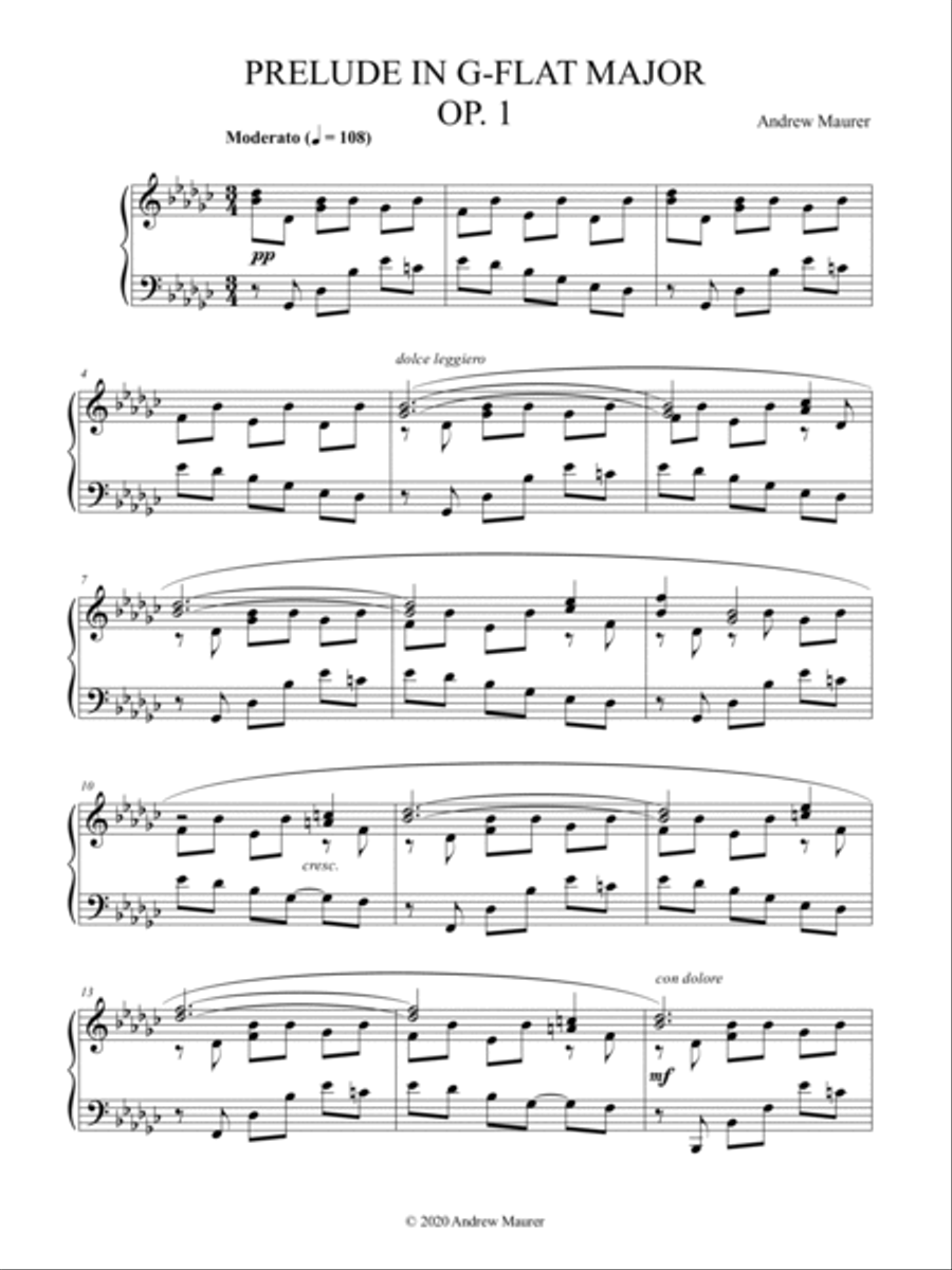 Prelude Op. 1 Piano Solo scores gallery preview page 5