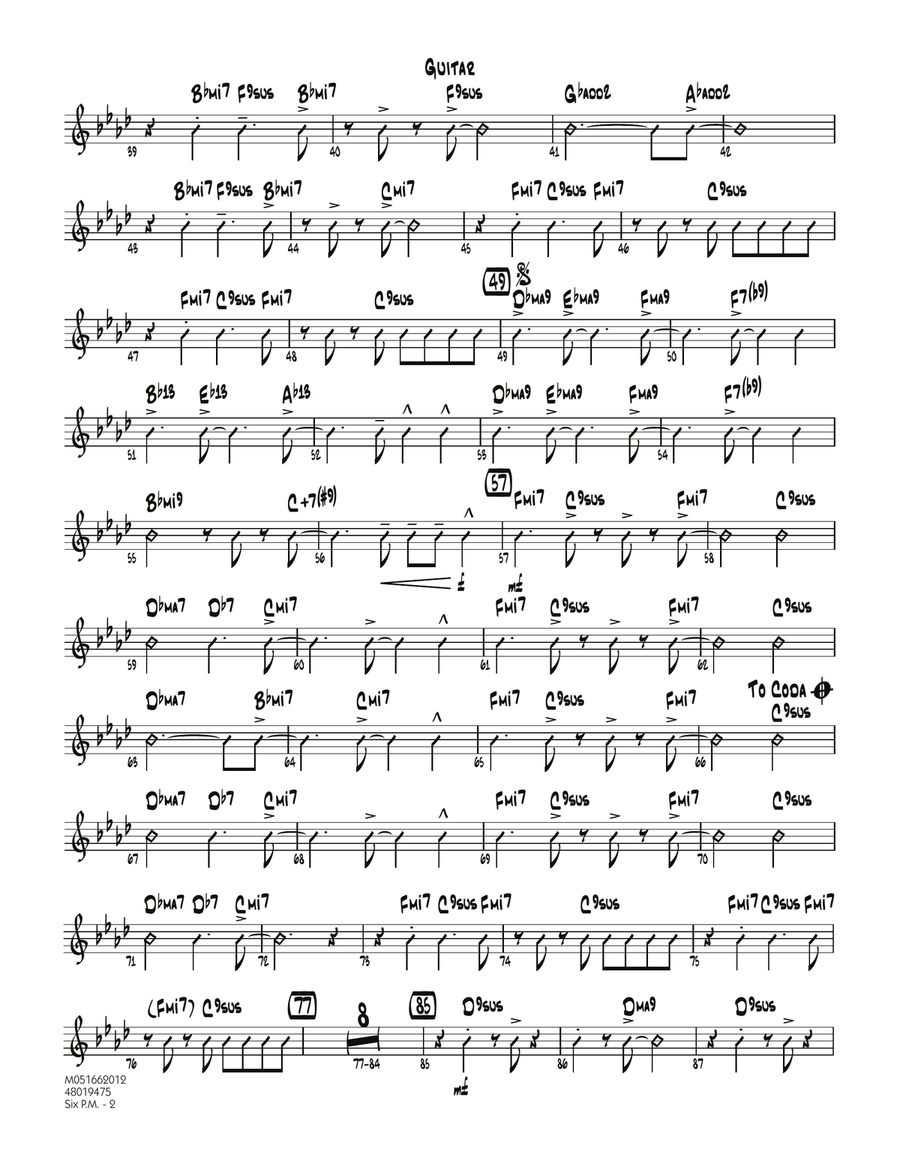 Six P.M. - Guitar Six P.M. - Guitar Jazz Ensemble scores gallery preview page 2