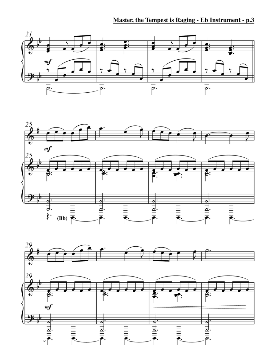 Master, the Tempest is Raging (Solo Alto Sax & Piano) Alto Saxophone scores gallery preview page 4