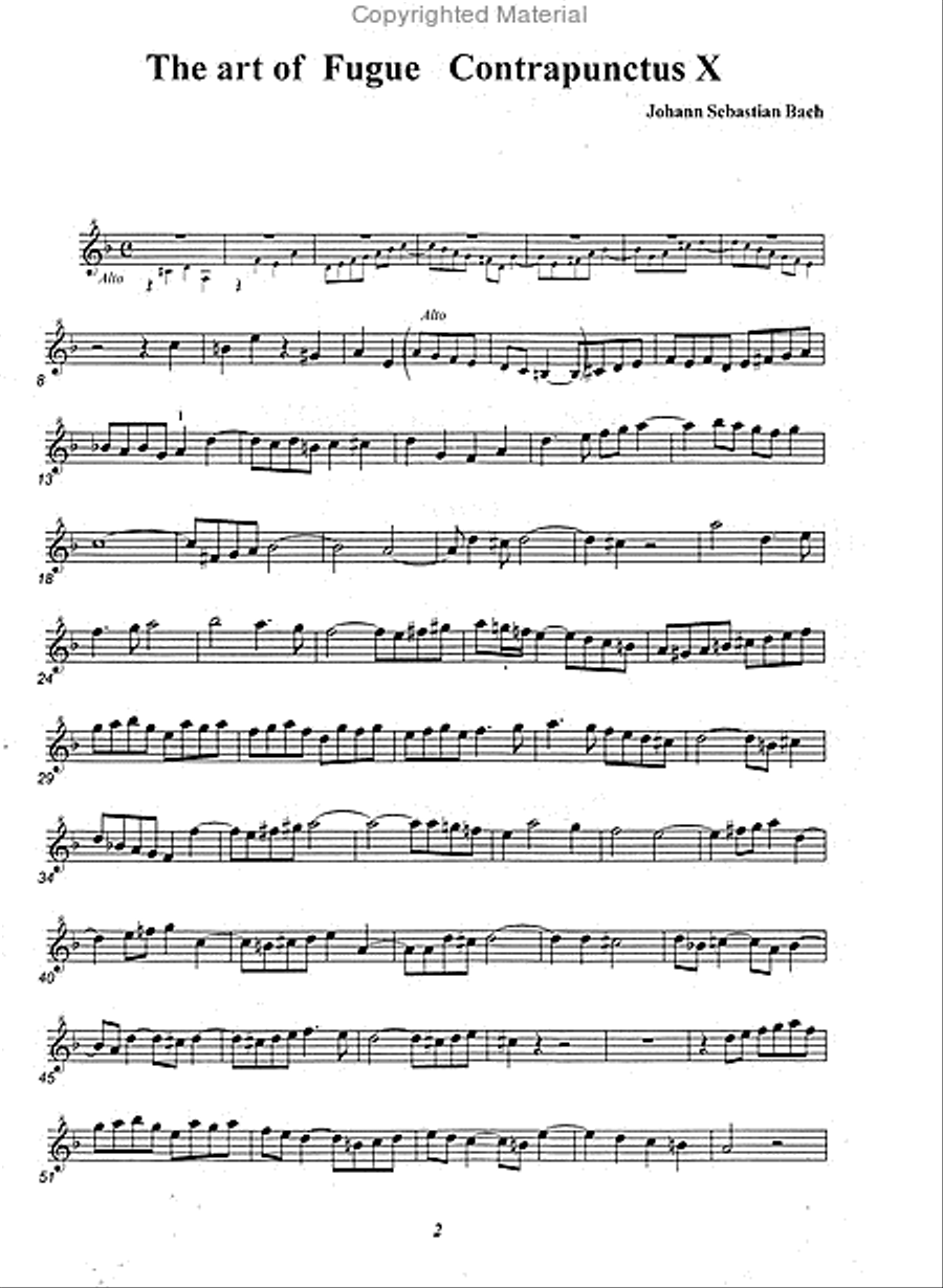 The Art of Fugue - Contrapunctus 10 Recorder scores gallery preview page 3