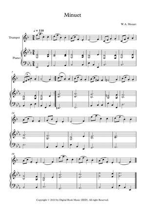 Book cover for Minuet (In F Major) - Wolfgang Amadeus Mozart (Trumpet + Piano)