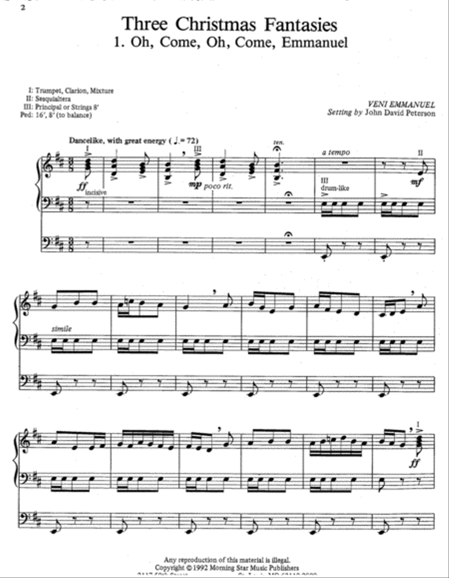 Three Christmas Fantasies Organ scores gallery preview page 2