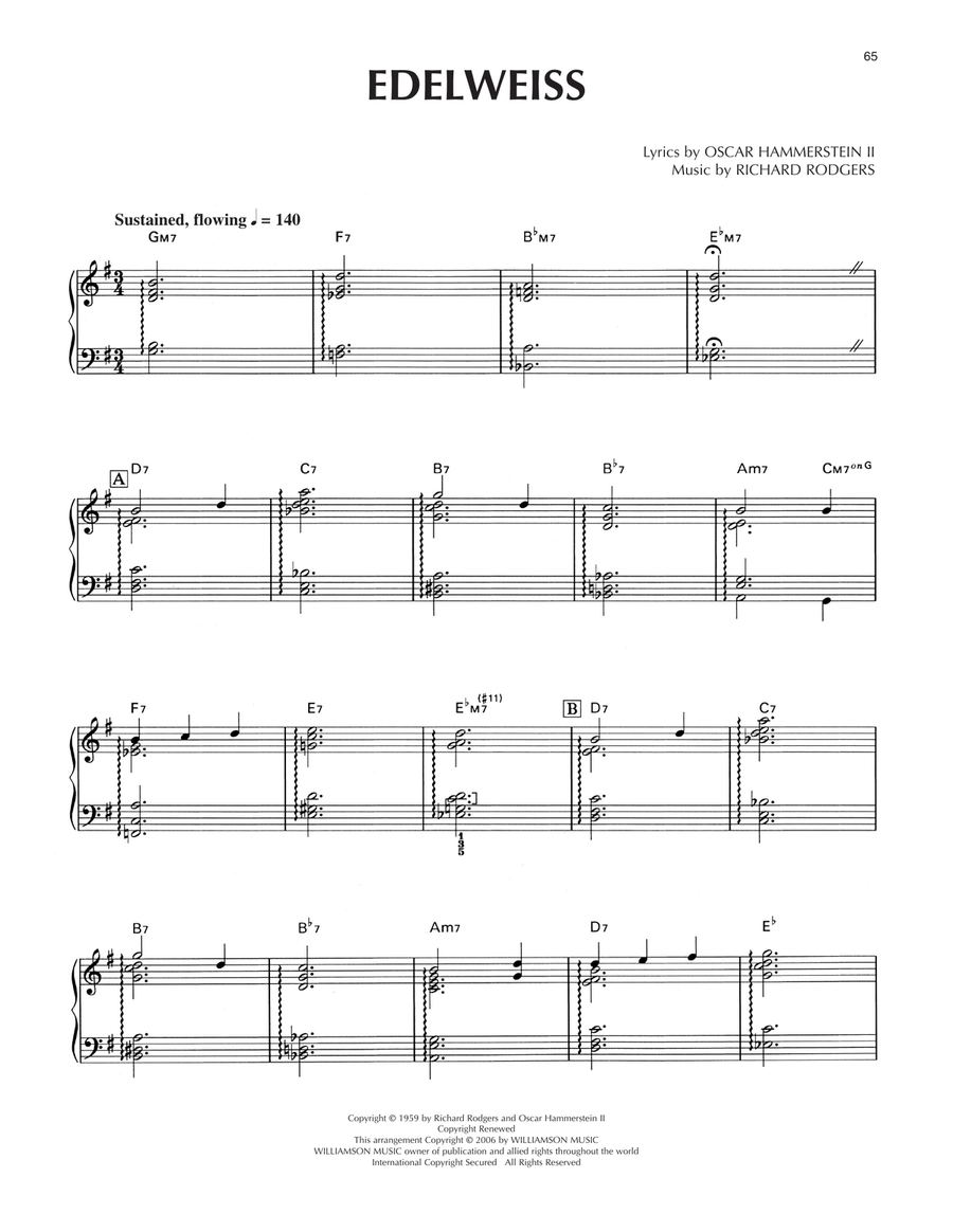 Edelweiss [Jazz version] (from The Sound Of Music) Piano Solo scores gallery preview page 1