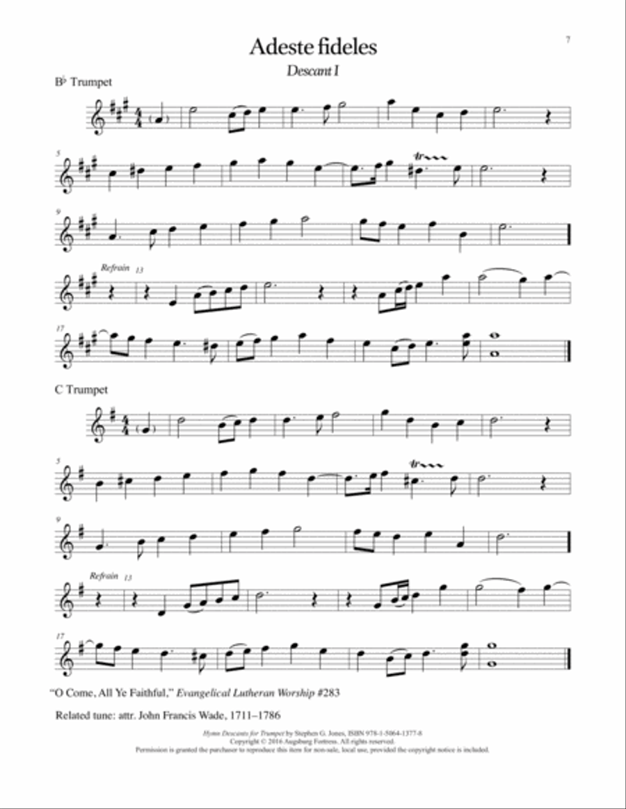 Hymn Descants for Trumpet C Trumpet scores gallery preview page 8