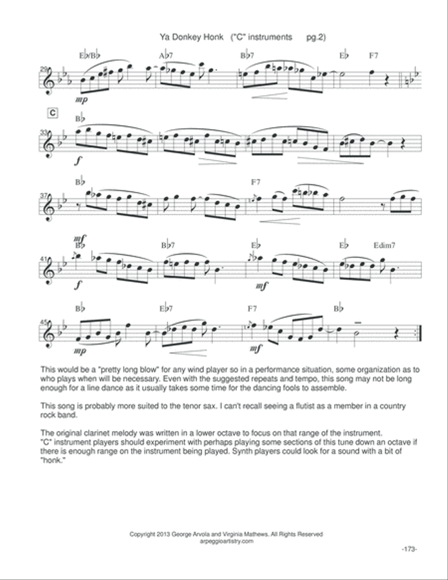 Ya Donkey Honk, flute or violin. Jazz Ensemble scores gallery preview page 3