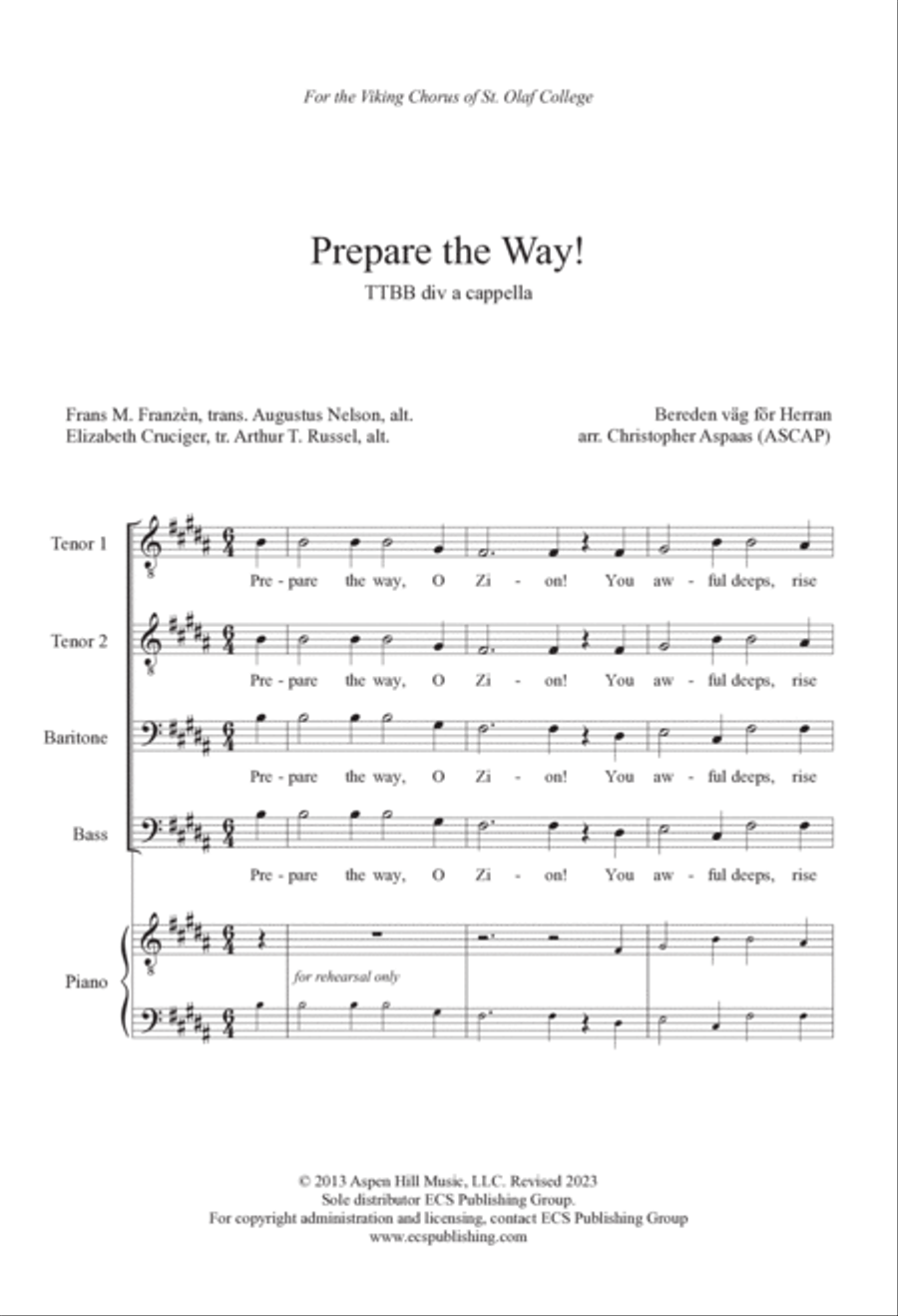 Prepare the Way TTBB scores gallery preview page 2