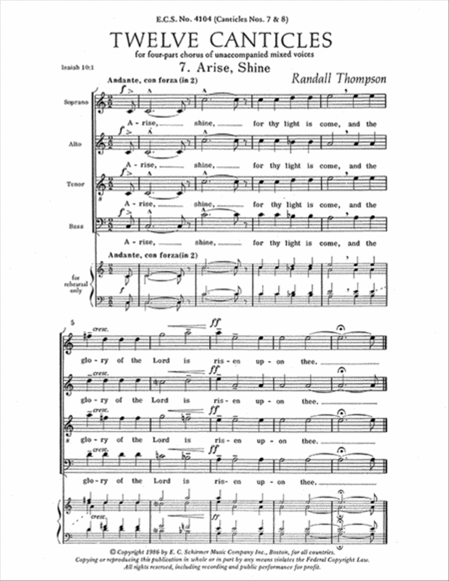 Arise, Shine & The Path of the Just 4-Part scores gallery preview page 1