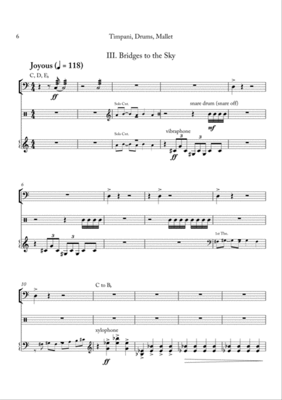 Carson Cooman: Pittsburgh Rhapsody (2008) for brass band, timpani-drums-mallets part Brass Band scores gallery preview page 6