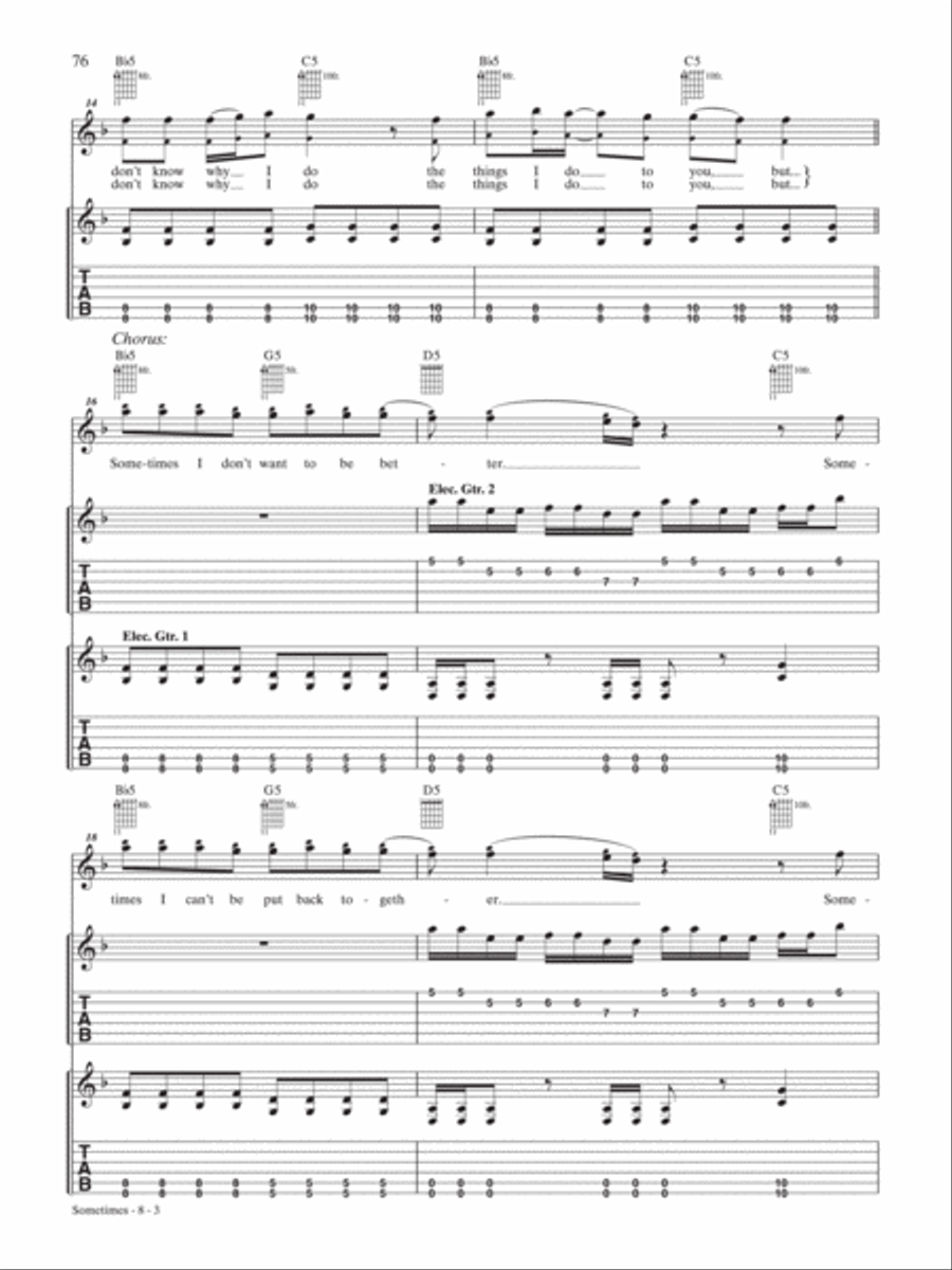 Sometimes Guitar Tablature scores gallery preview page 3