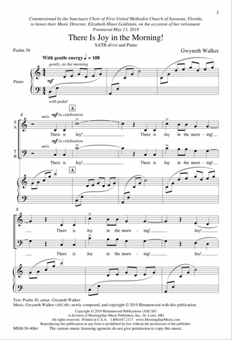 There Is Joy in the Morning! Divisi scores gallery preview page 2
