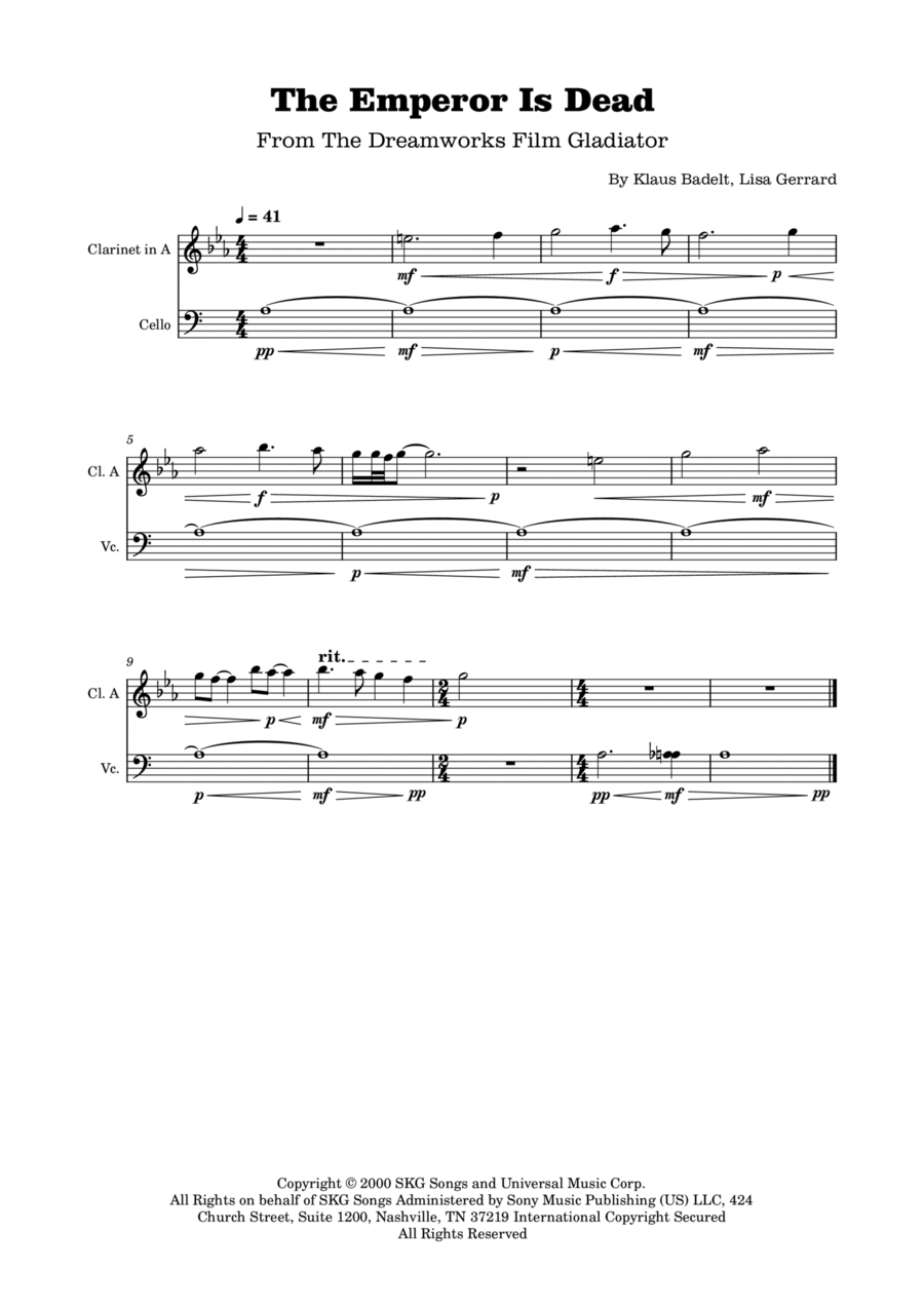 The Emperor Is Dead A Clarinet scores gallery preview page 1