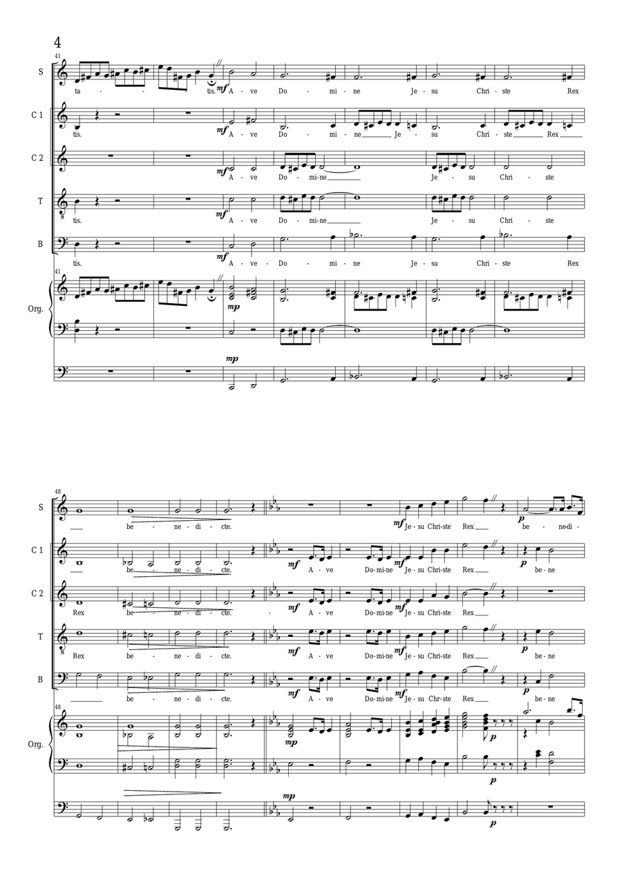 CS153 No.1_Ave Domine Jesu Christe - Choir SAATB and organ Choir scores gallery preview page 4