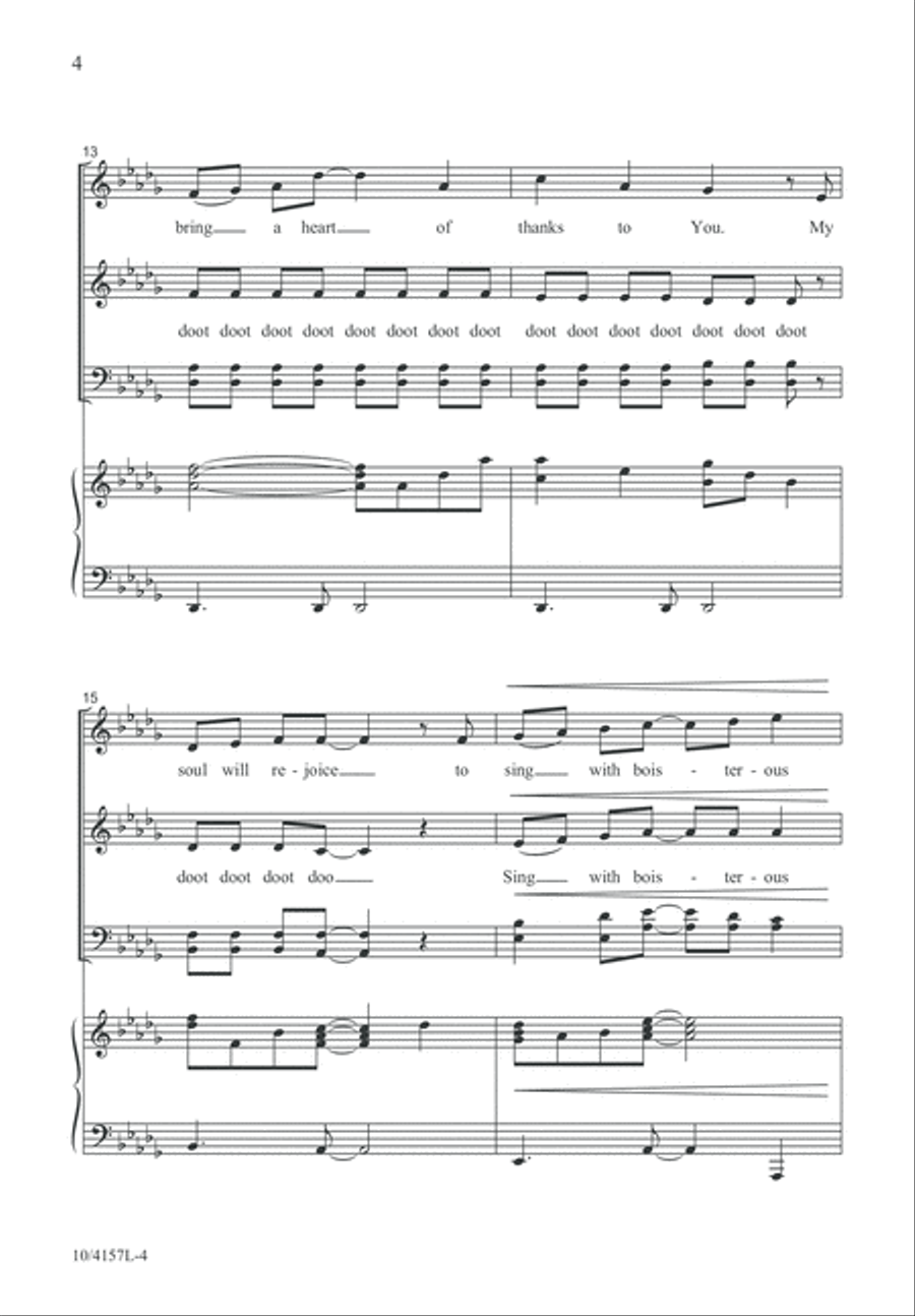 I Bring a Heart of Thanks 4-Part scores gallery preview page 5