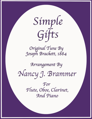 Book cover for Simple Gifts for Flute, Oboe, Clarinet and Piano