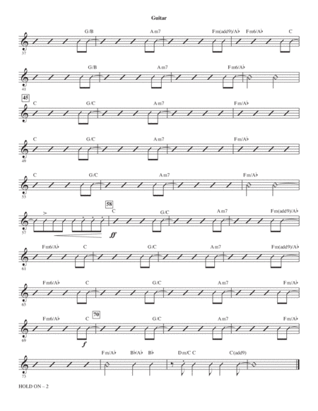 Hold On (arr. Mark Brymer) - Guitar