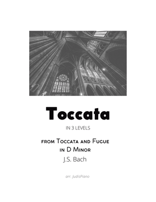 Book cover for Toccata in 3 levels - J.S. Bach