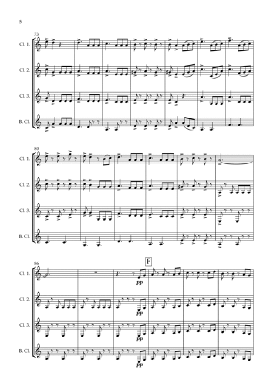 He's A Pirate Clarinet Quartet scores gallery preview page 6