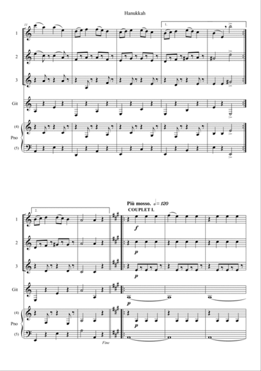 Hanukkah School and Community scores gallery preview page 2